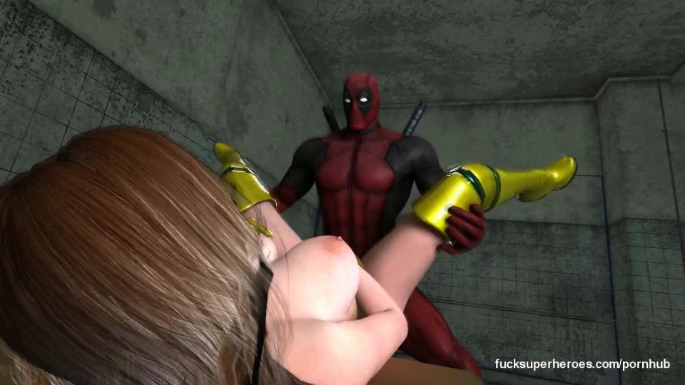 Deadpool and Rogue — Supergirls 3D Scene