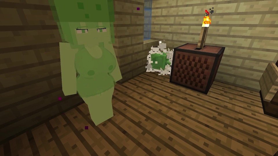 Minecraft Slime Girl — Block-Style 3D Fan Animation