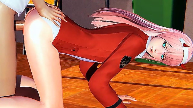 Zero Two's Forbidden Encounter: A Steamy 3D Anal Session in School